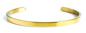 Stainless Steel Yellow Gold Plated Open Bangle (4mm)