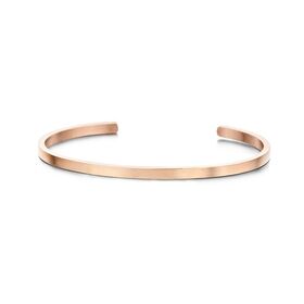 KM Stainless Steel Rose Gold Plated Open CZ Bangle (3mm)