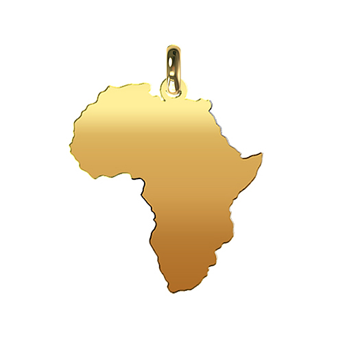 9kt Yellow Gold Africa Pendant-Finished