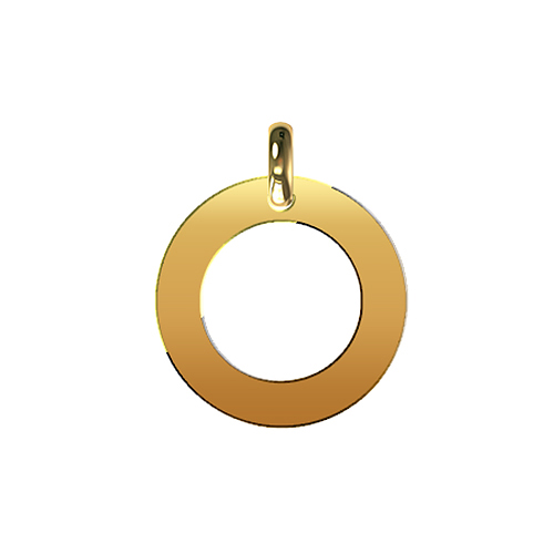 9Kt Yellow Gold Circle Finished Pendant (17mm)