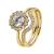 9kt Yellow Gold Cubic Zirconia Halo Ring (0.75ct)