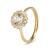 9kt Yellow Gold Cubic Zirconia Halo Ring (0.75ct)