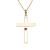 9kt Yellow Gold Cross With Birthstone Accent Pendant