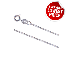 Silver Curb Link 030 Essential Chain (1mm)